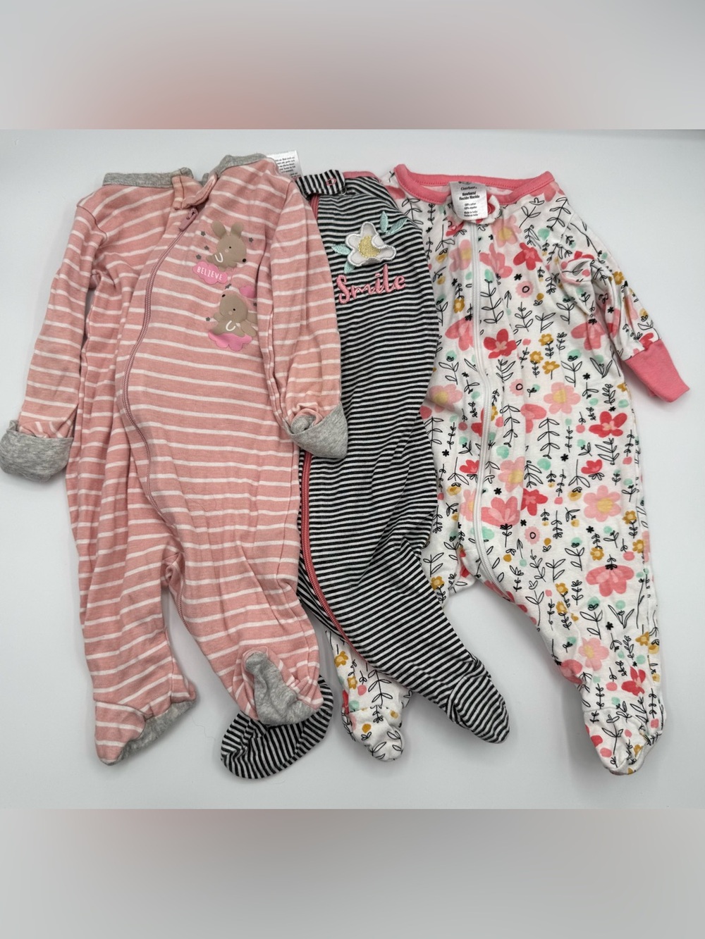 Newborn Girl PJ Bundle (3 PJs)